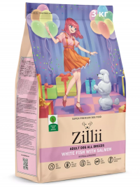 Сухой корм ZILLII Adult Dog для взрослых собак, белая рыба с лососем