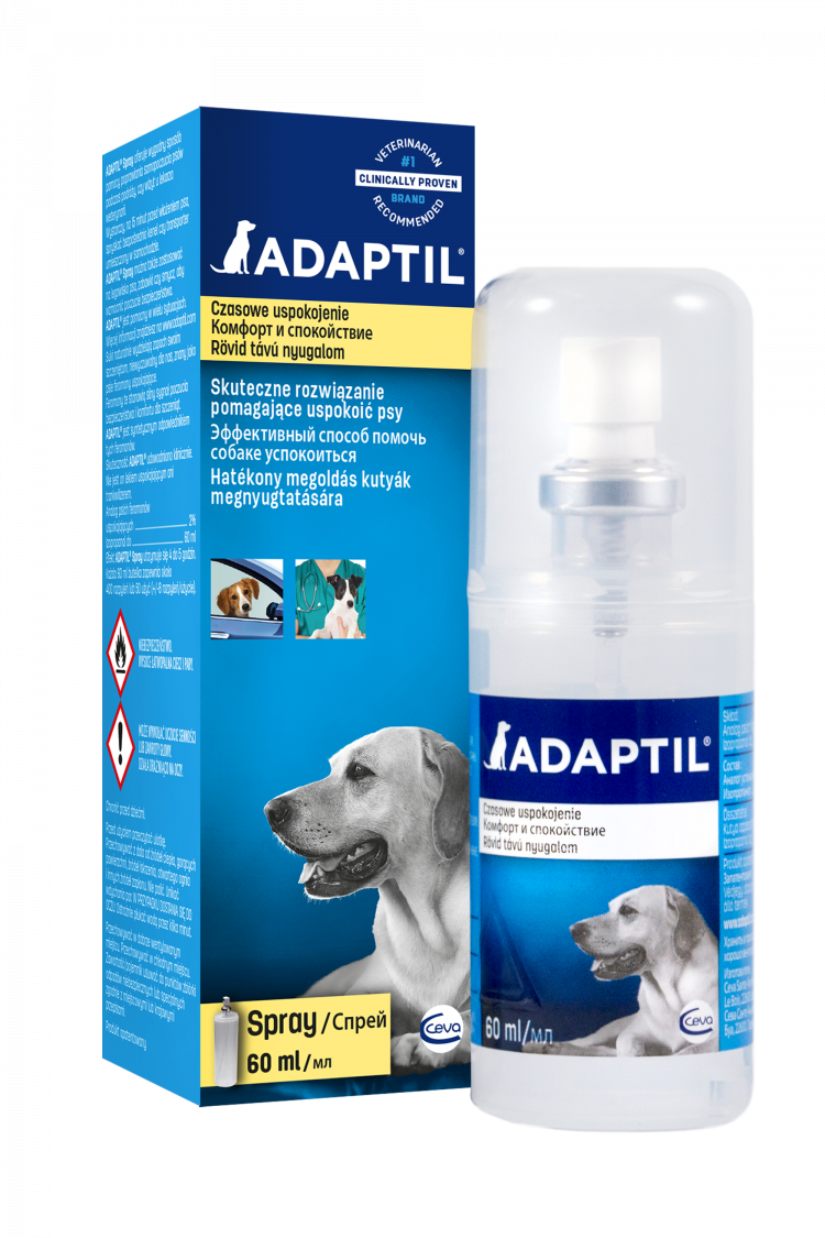 АДАПТИЛ феромоны для собак для нормализации поведения, спрей, 60мл, Adaptil, Ceva Sante Animal