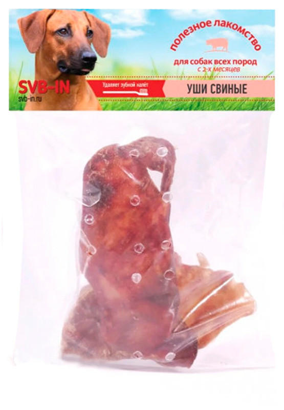 SVB-IN Лакомство для собак, ухо свиное запеченное, 60-80 гр