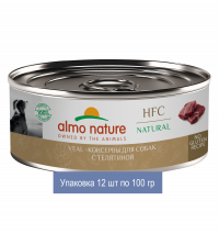 Консервы Almo Nature для собак и щенков с телятиной (HFC, Natural, Veal) 12 шт по 100 гр