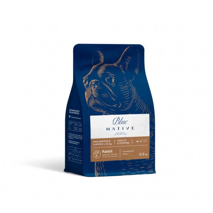 Blue Native Holistic сухой корм для щенков и взрослых собак мелких пород, с кроликом