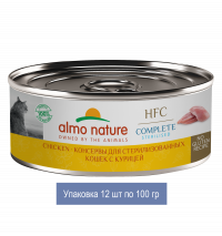 Консервы Almo Nature для стерилизованных кошек с курицей в бульоне (HFC, Complete Sterilised, Chicken) 12 шт по 100 гр
