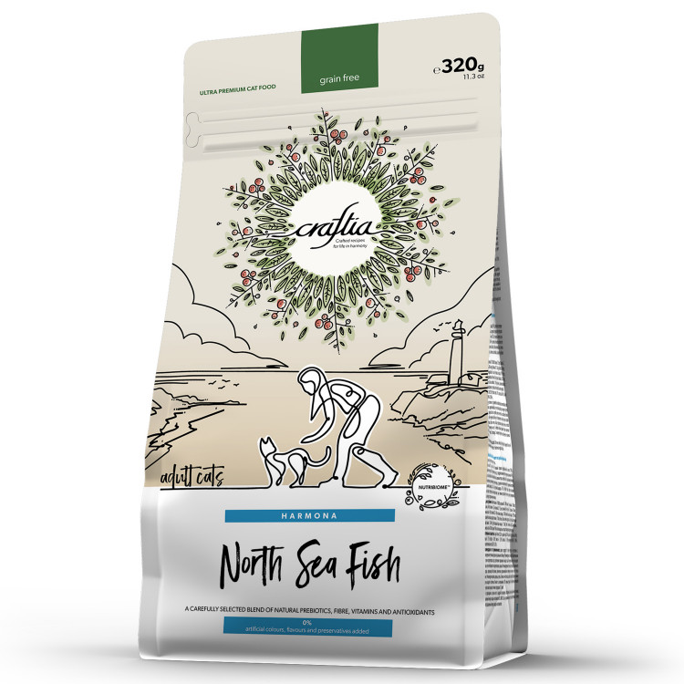 Сухой корм CRAFTIA HARMONA для взрослых кошек из рыбы северного моря