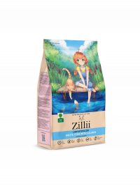 Сухой корм ZILLII Light/Sterilized Cat для взрослых кошек с избыточным весом и стерилизованных, белая рыба с лососем