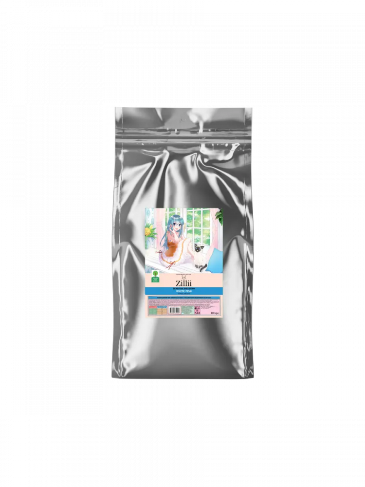 Сухой корм ZILLII Sensitive Digestion Cat для взрослых кошек с чувствительным пищеварением, белая рыба