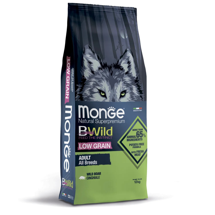    Сухой корм Monge Dog BWild LOW GRAIN для взрослых собак, низкозерновой, из мяса дикого кабана