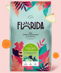 FLORIDA Сухой корм для взрослых стерилизованных кошек с ягненком и грушей