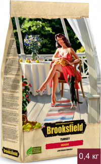 Сухой корм Brooksfield для взрослых домашних кошек с индейкой и рисом