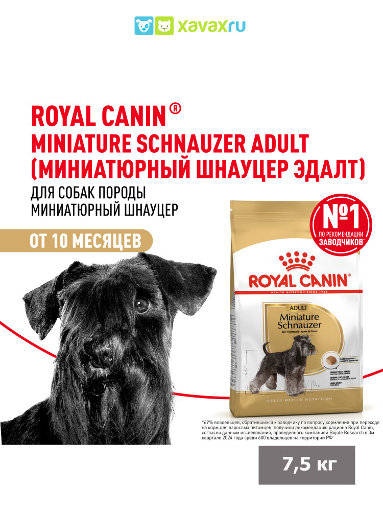Сухой корм Royal Canin Miniature Schnauzer Adult для взрослых собак породы Миниатюрный Шнауцер от 10 месяцев