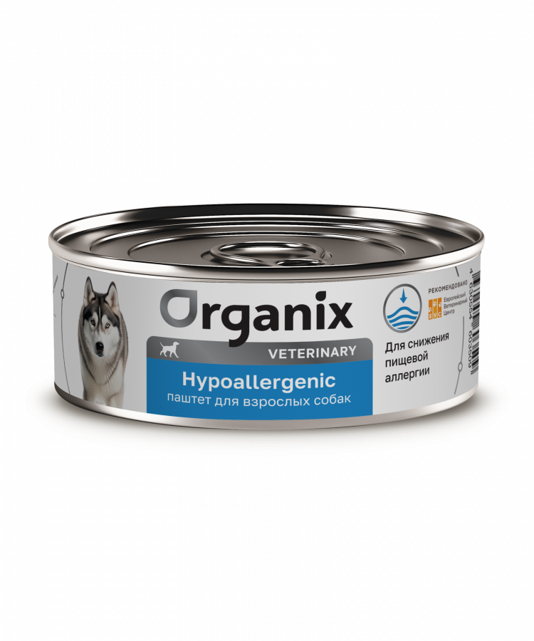 Organix vet (вет. консервы) HYPOALLERGENIC влажный диетический корм для взрослых собак при пищевой аллергии