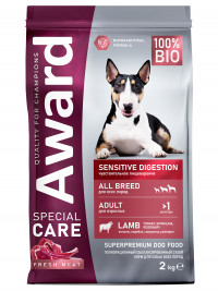   Сухой корм AWARD SPECIAL CARE Sensitive Digestion для взрослых собак всех пород с чувствительным пищеварением со свежим мясом ягненка