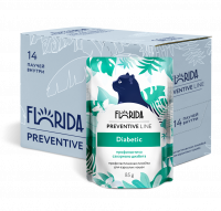 Влажный корм Florida Preventive Line Diabetic для кошек, профилактика диабета, набор паучей 14 шт по 85 г