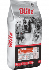 Blitz Classic Сухой корм для взрослых собак всех пород с домашней птицей Poultry Adult Dog All Breeds