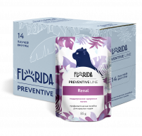 Влажный корм Florida Preventive Line Renal для кошек, поддержание здоровья почек, набор паучей 14 шт по 85 г