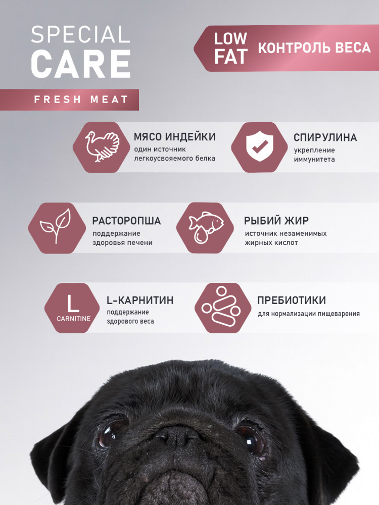 Сухой корм AWARD SPECIAL CARE Weight Control для взрослых собак всех пород для контроля веса со свежим мясом индейки