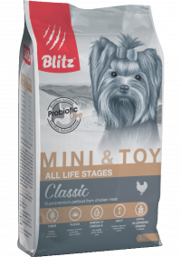 Blitz Classic Сухой корм для собак мелких и миниатюрных пород всех возрастов Mini &amp; Toy Breeds Dog All Life Stages
