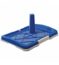 V.I.Pet Р159-05 туалет для собак, со столбиком, малый 48*35*6 см синий