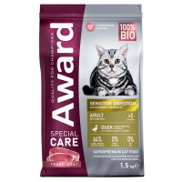   Сухой корм AWARD SPECIAL CARE Sensitive Digestion для взрослых кошек с чувствительным пищеварением со свежим мясом утки