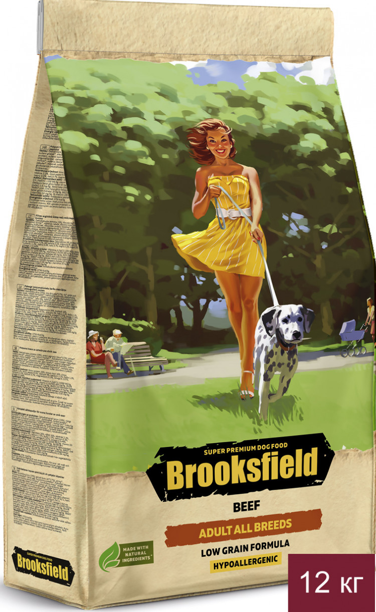 Сухой корм Brooksfield для взрослых собак с говядиной и рисом