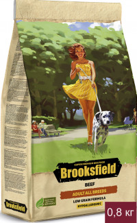 Сухой корм Brooksfield для взрослых собак с говядиной и рисом