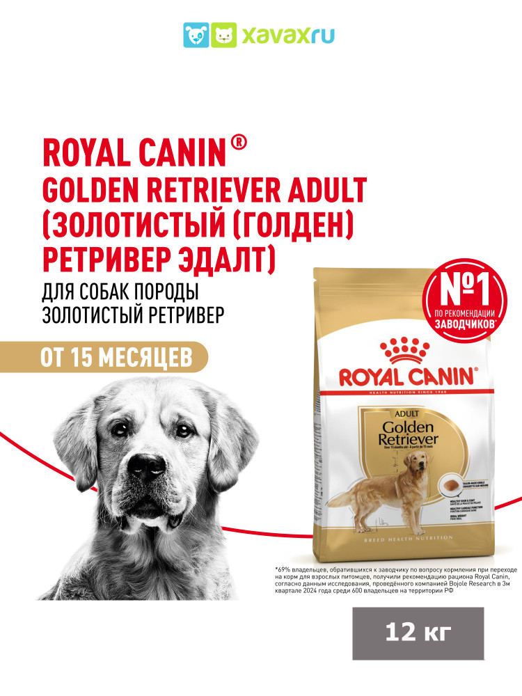 Сухой корм Royal Canin Golden Retriever Adult для взрослых собак породы Голден Ретривер от 15 месяцев