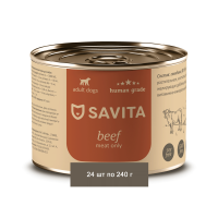 Savita консервы для собак «Говядина», беззерновые, 24 шт по 240 г