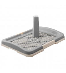 V.I.Pet Р159-04 туалет для собак, со столбиком, малый 48*35*6 см серый