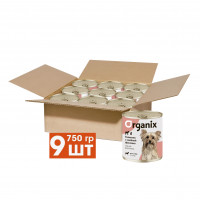 Organix Консервы для собак Телятина с зеленой фасолью 9 шт по 750 г