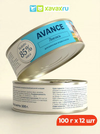 AVANCE holistic консервы Для кошек и котят с лососем, Natural&amp;Healthy Salmon 12 шт по 100 г