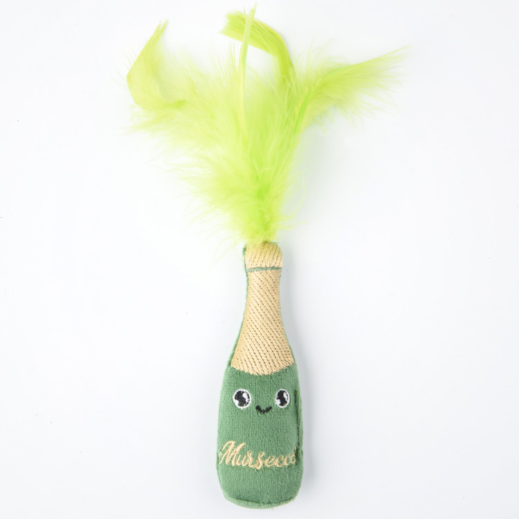 Игрушка Mr.Kranch для кошек Шампанское с кошачьей мятой 8*2 см зеленый