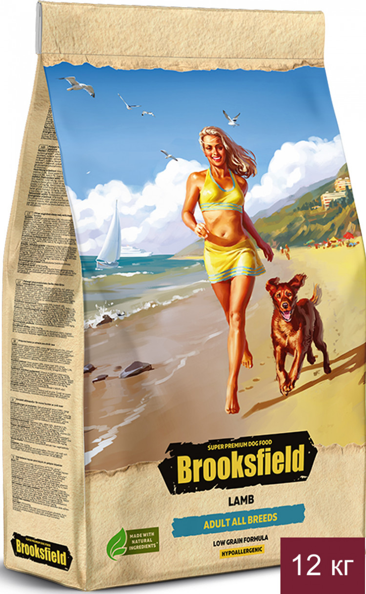 Сухой корм Brooksfield для взрослых собак с ягненком и рисом