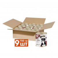 Organix Консервы для собак Заливное из говядины с черникой 9 шт по 750 г