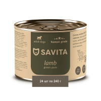Savita Для собак «Ягнёнок с зеленым горошком» 24 шт по 240 г