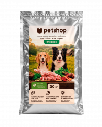 Полнорационный сухой корм PETSHOP для собак всех пород с мясом ягненка, 20 кг