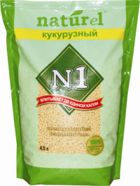 N1 Naturel &quot;Кукурузный&quot; комкующийся наполнитель для кошек