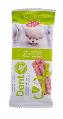 TiTBiT Жевательный снек Dent со вкусом утки для собак мини пород