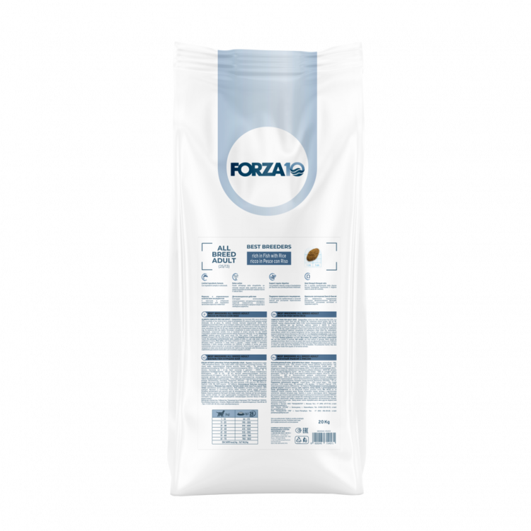Forza10 Best Breeders All Breed Adult сухой корм для взрослых собак всех пород, богатый рыбой и рисом