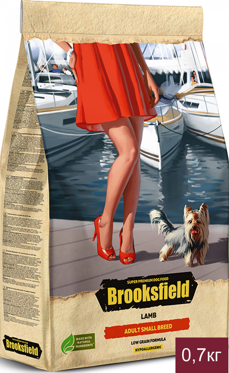 Сухой корм Brooksfield для взрослых собак мелких пород с ягненком и рисом