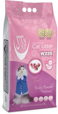 Van Cat Baby Powder - комкующийся наполнитель без пыли с ароматом детской присыпки