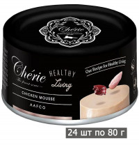 Влажный корм для кошек Петтрик, Pettric Cherie - Healthy Living Chicken mousse, мусс из курицы (упаковка 24 шт по 80 г)