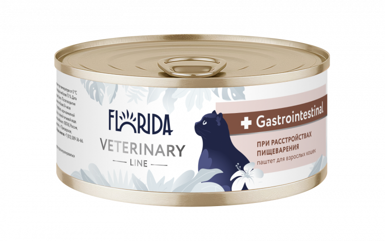 Florida vet (вет. консервы) Gastrointestinal, ветеринарный влажный диетический корм для взрослых кошек при расстройствах пищеварения