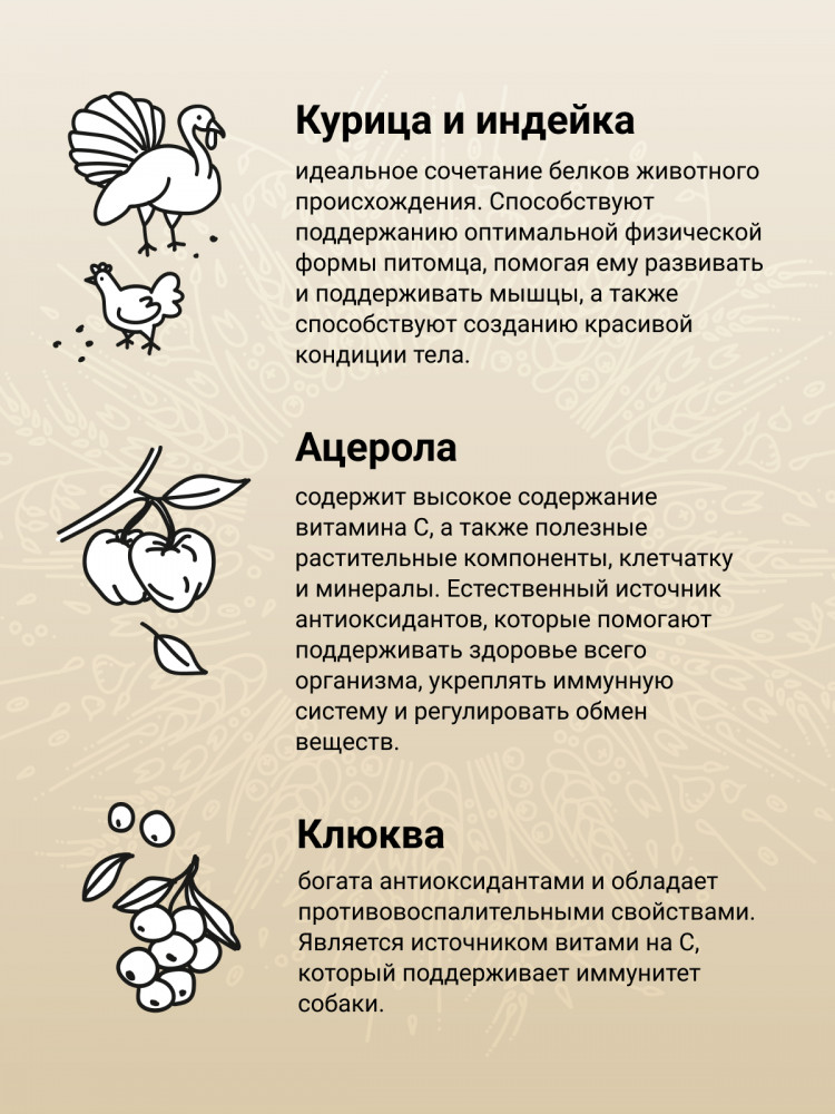 Сухой корм CRAFTIA NATURA для щенков миниатюрных и мелких пород из курицы и индейки