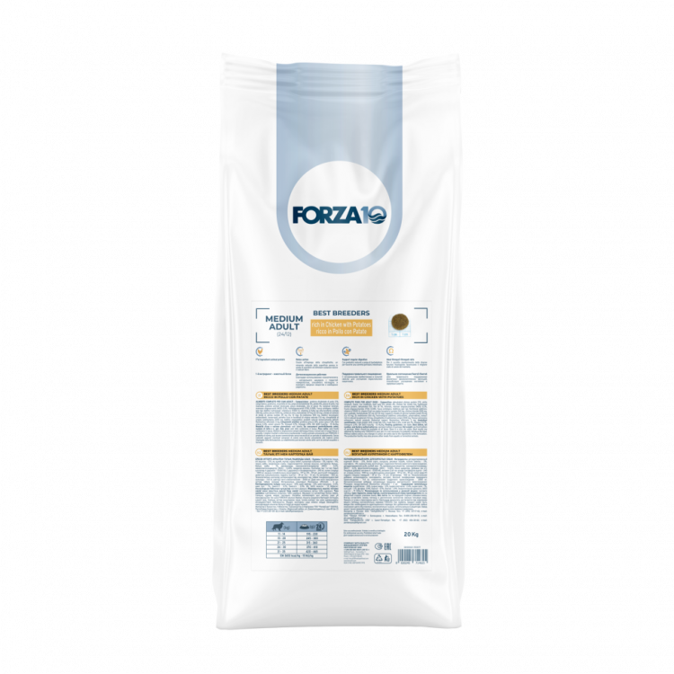 Forza10 Best Breeders Medium Adult сухой корм для взрослых собак средних пород, богатый курицей и картофелем