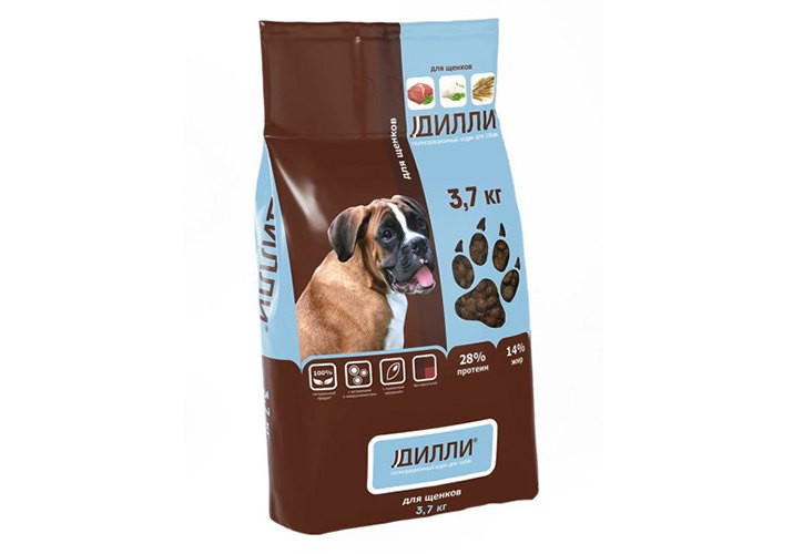 Сухой корм Дилли для щенков с курицей и индейкой