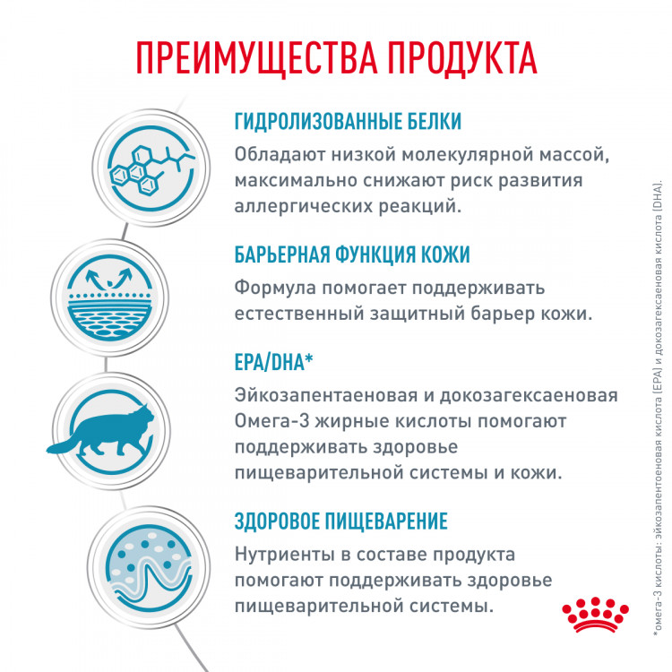 Сухой корм Royal Canin Hypoallergenic для взрослых кошек при пищевой аллергии