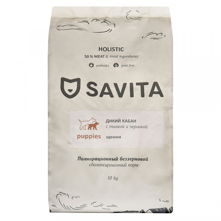 Savita Беззерновой корм для щенков с мясом кабана