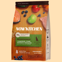 Сухой корм NOW'KITCHEN, беззерновой корм для кошек старше 7 лет со свежей индейкой, уткой, лососем