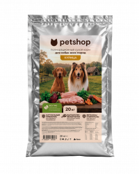 Полнорационный сухой корм PETSHOP для собак всех пород с мясом курицы, 20 кг