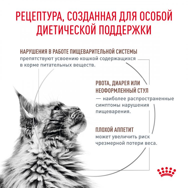 Сухой корм Royal Canin GastroIntestinal для взрослых кошек при расстройствах пищеварения