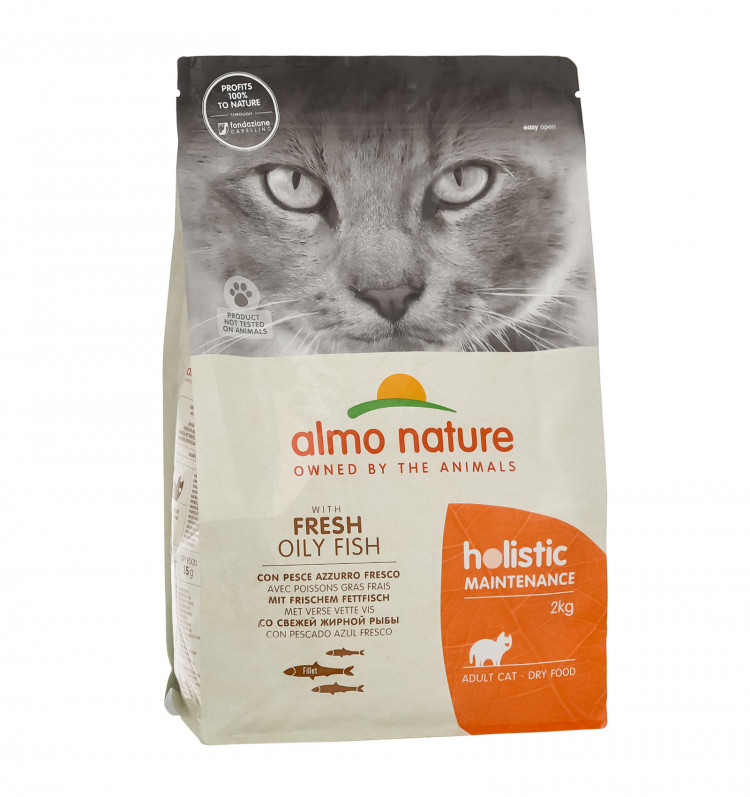 Almo Nature HOLISTIC Сухой корм для взрослых кошек со свежей морской рыбой, Life Maintenance, Fresh Oily Fish